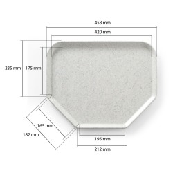 Trapecijos formos padėklas , AmerBox, Granitas, 455x355mm