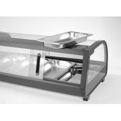 Suši vitrina, Arktic, Į rinkinį įtrauktos talpyklos: 4x GN 1/3 (H) 40 mm., Juodas, 230V/190W, 426x1177x(H)296mm