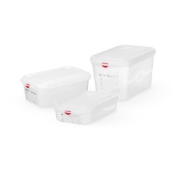 Konteineris GN 1/4 polipropilenas, HENDI, GN 1/4, 1,8L, Permatomas, 265x162x(H)65mm