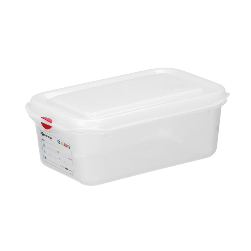 Konteineris GN 1/4 polipropilenas, HENDI, GN 1/4, 2,8L, Permatomas, 265x162x(H)100mm