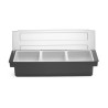 Barmeno dėžutė gėrimų priedams – 3 įdėklai, BarUp, Juodas, 480x150x(H)100mm