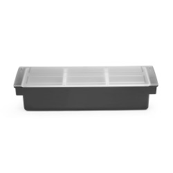 Barmeno dėžutė gėrimų priedams – 3 įdėklai, BarUp, Juodas, 480x150x(H)100mm