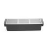 Barmeno dėžutė gėrimų priedams – 3 įdėklai, BarUp, Juodas, 480x150x(H)100mm