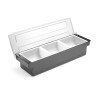 Barmeno dėžutė gėrimų priedams – 3 įdėklai, BarUp, Juodas, 480x150x(H)100mm