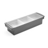 Barmeno dėžutė gėrimų priedams – 3 įdėklai, BarUp, Juodas, 480x150x(H)100mm