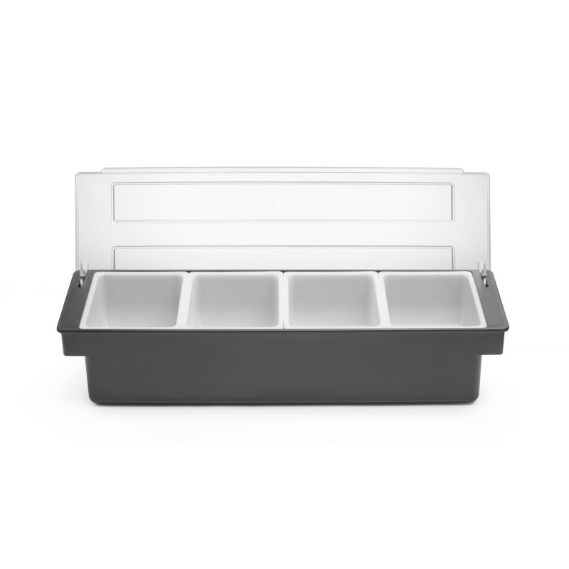 Barmeno dėžutė gėrimų priedams – 4 įdėklai, BarUp, 480x150x(H)100mm