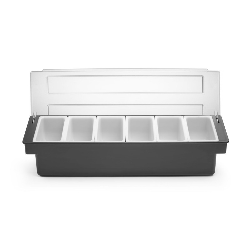 Barmeno dėžutė gėrimų priedams – 6 įdėklai, BarUp, 480x150x(H)100mm