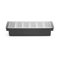 Barmeno dėžutė gėrimų priedams – 6 įdėklai, BarUp, 480x150x(H)100mm