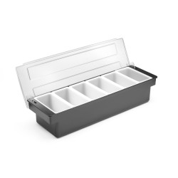 Barmeno dėžutė gėrimų priedams – 6 įdėklai, BarUp, 480x150x(H)100mm