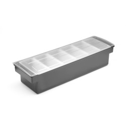 Barmeno dėžutė gėrimų priedams – 6 įdėklai, BarUp, 480x150x(H)100mm