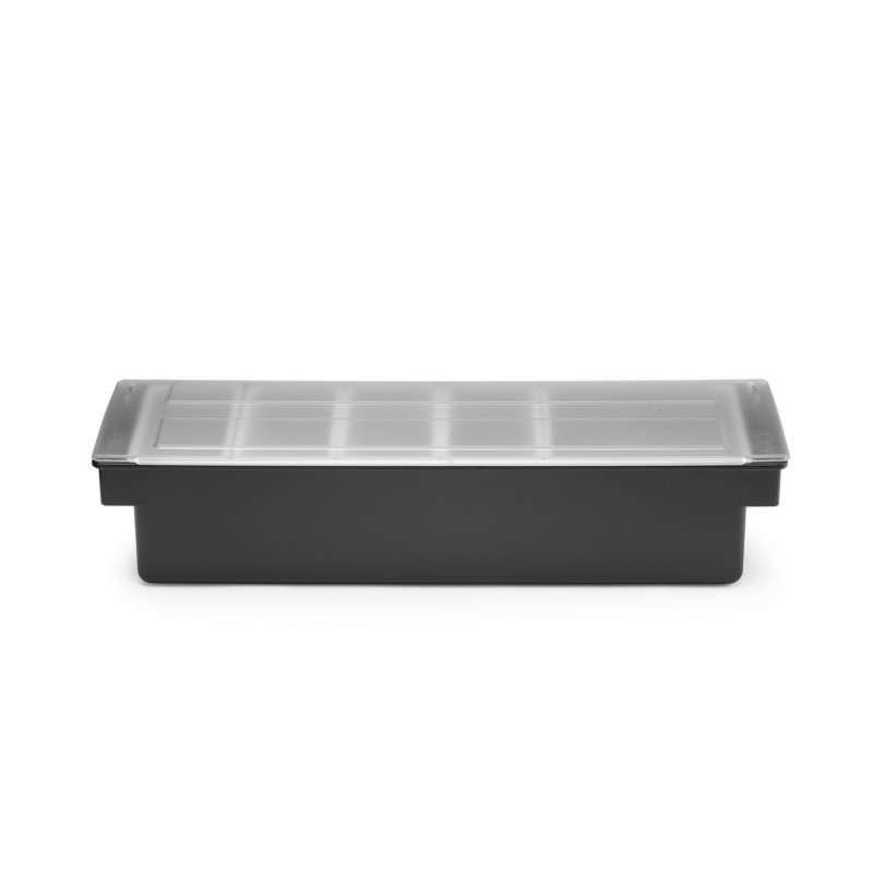 Baro konteineris gėrimų priedams – 5 įdėklai, BarUp, Juodas, 480x150x(H)100mm
