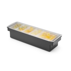 Baro konteineris gėrimų priedams – 5 įdėklai, BarUp, Juodas, 480x150x(H)100mm