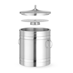 Ledo konteineris dvigubomis sienelėmis, BarUp, 5L, Sidabro, ⌀200x(H)230mm