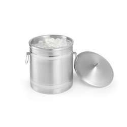 Ledo konteineris dvigubomis sienelėmis, BarUp, 5L, Sidabro, ⌀200x(H)230mm