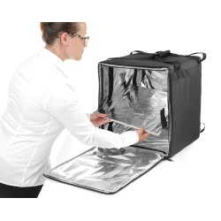 Izoliuota maisto pristatymo kuprinė, HENDI, 75,2L, Juodas, 410x410x(H)480mm
