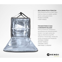 Izoliuota maisto pristatymo kuprinė, HENDI, 75,2L, Juodas, 410x410x(H)480mm