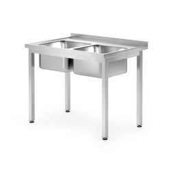 Stalas su 2 kriauklėmis – susukamas varžtais, gylis 700 mm, HENDI, Profi Line, 1000x700x(H)850mm