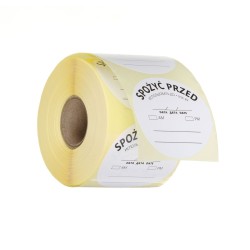 Food Safety etiketės - „SUNAUDOTI IKI“, HENDI, 500 vnt., Balta, 500 vnt., ⌀50mm