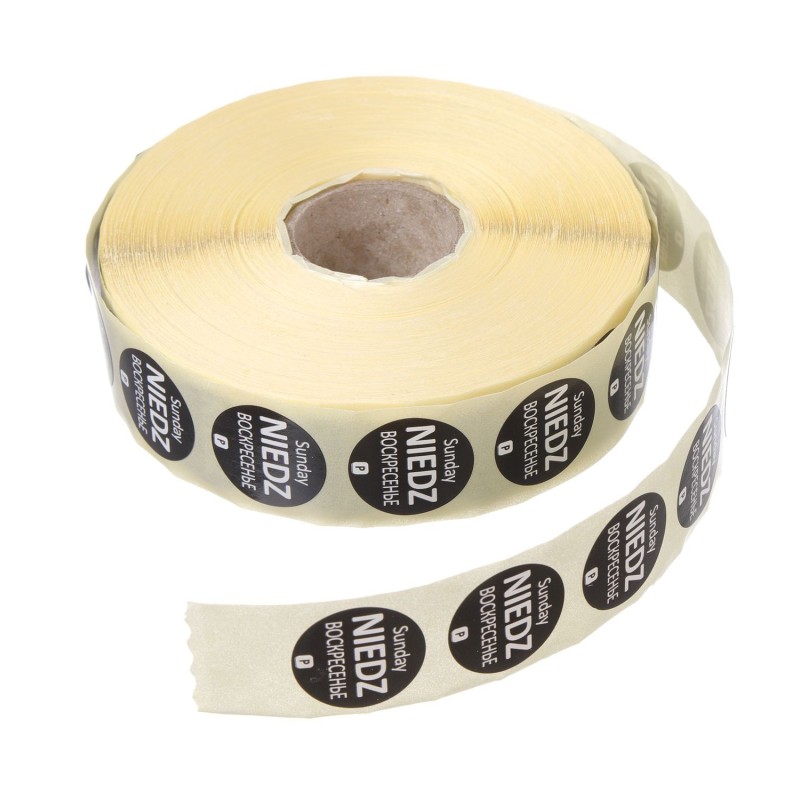 Vienkartinės kiekvienai savaitės dienai skirtos etiketės, HENDI, 2000 vnt., 2000 vnt., ⌀19xmm