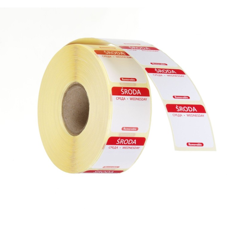 Maisto saugos etiketės, daugkartinio naudojimo, lengvai nuimamos, HENDI, 100 vnt., Raudona, 1000 vnt., 25x25mm