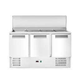 3 durų šaldomas stalas salotoms su atlenkamuju dangčiu, Arktic, 219L, 230V/155W, 700x1365x(H)860mm