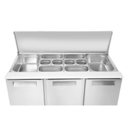 3 durų šaldomas stalas salotoms su atlenkamuju dangčiu, Arktic, 219L, 230V/155W, 700x1365x(H)860mm