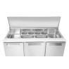 3 durų šaldomas stalas salotoms su atlenkamuju dangčiu, Arktic, 219L, 230V/155W, 700x1365x(H)860mm