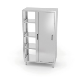 Atvira spinta su pertvara ir slankiojančiomis durimis – susukama varžtais, HENDI, Kitchen Line, 800x700x(H)1800mm