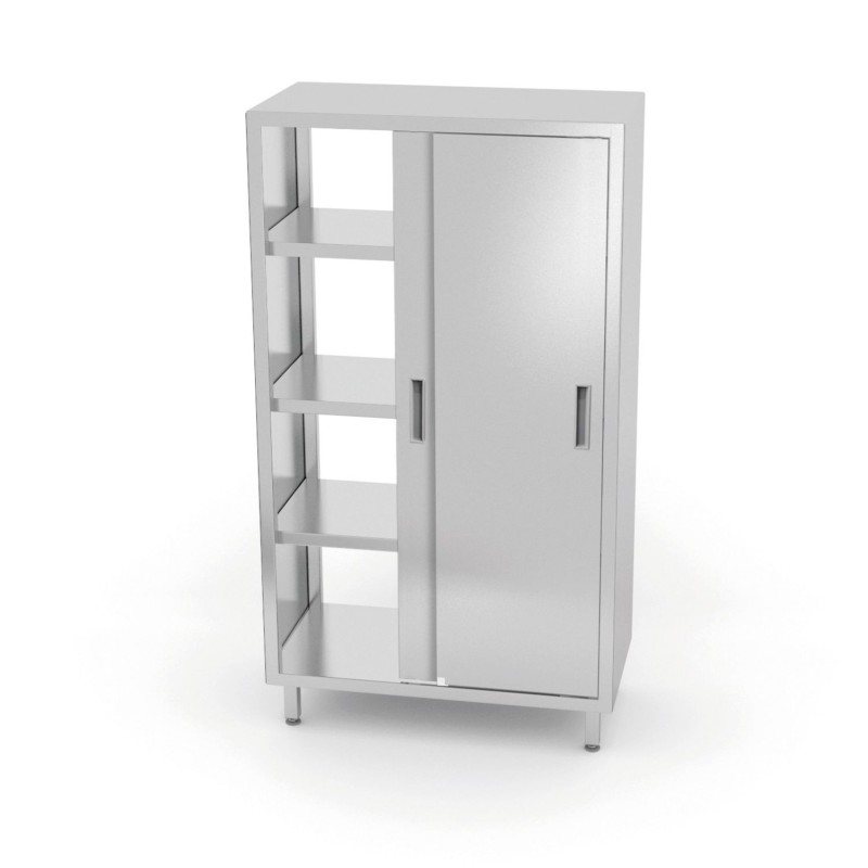 Atvira spinta su pertvara ir slankiojančiomis durimis – susukama varžtais, HENDI, Kitchen Line, 800x700x(H)1800mm