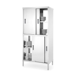 Atvira spinta su pertvara ir slankiojančiomis durimis – susukamas varžtais, HENDI, Kitchen Line, 800x500x(H)1800mm