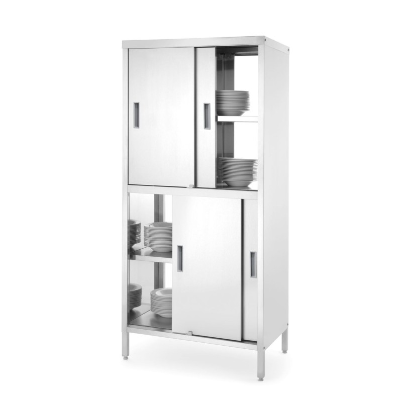 Atvira spinta su pertvara ir slankiojančiomis durimis – susukamas varžtais, HENDI, Kitchen Line, 800x500x(H)1800mm