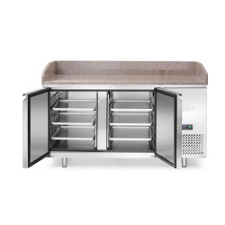 2 durų šaldomas stalas picai su granito stalviršiu, Arktic, 250L, Granitas, 230V/250W, 800x1510x(H)1050mm