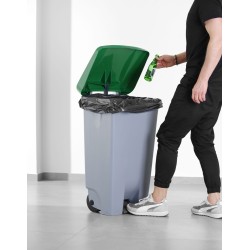 Šiukšliadėžė, HENDI, 120L, Šviesiai pilkas, 510x425x(H)875mm