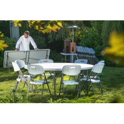Kėdė išvažiuojamiesiems pokyliams, AmerBox, maks. apkrova 175 kg., Balta, 540x440x(H)840mm