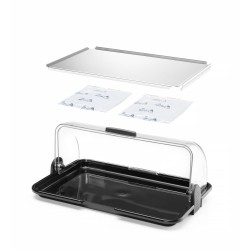 Maža „rolltop“ tipo vitrina, dviejų funkcijų, vienguba, HENDI, 465x315x(H)195mm