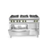 Dujinė viryklė Kitchen Line, 6 degikliai, su konvekcine orkaite GN 1/1, HENDI, 230V/3000W, 28,5kW, 1200x722x(H)900mm