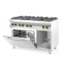 Dujinė viryklė Kitchen Line, 6 degikliai, su konvekcine orkaite GN 1/1, HENDI, 230V/3000W, 28,5kW, 1200x722x(H)900mm