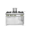 Dujinė viryklė Kitchen Line, 6 degikliai, su konvekcine orkaite GN 1/1, HENDI, 230V/3000W, 28,5kW, 1200x722x(H)900mm