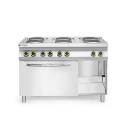6 kaitviėčių elektrinė viryklė Kitchen Line su konvekcine elektrine orkaite GN 1/1, HENDI, 400V/18600W, 1200x700x(H)900mm