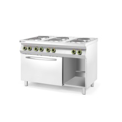 6 kaitviėčių elektrinė viryklė Kitchen Line su konvekcine elektrine orkaite GN 1/1, HENDI, 400V/18600W, 1200x700x(H)900mm
