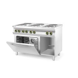 6 kaitviėčių elektrinė viryklė Kitchen Line su konvekcine elektrine orkaite GN 1/1, HENDI, 400V/18600W, 1200x700x(H)900mm
