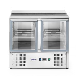 Šaldomas 2 durų įstiklintas stalas su atlenkamuju dangčiu, Arktic, 146L, 230V/145W, 700x900x(H)860mm
