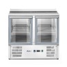 Šaldomas 2 durų įstiklintas stalas su atlenkamuju dangčiu, Arktic, 146L, 230V/145W, 700x900x(H)860mm