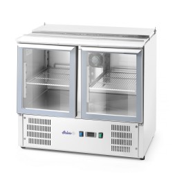 Šaldomas 2 durų įstiklintas stalas su atlenkamuju dangčiu, Arktic, 146L, 230V/145W, 700x900x(H)860mm