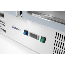 Šaldomas 2 durų įstiklintas stalas su atlenkamuju dangčiu, Arktic, 146L, 230V/145W, 700x900x(H)860mm