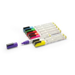 Rašikliai lentai, 3 mm, HENDI, po 1 baltą, raudoną, mėlyną, žalią, geltoną, violetinį, oranžinį ir rožinį žymeklį