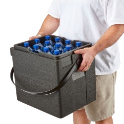 Termoizoliacinis konteineris Cam GoBox gėrimams, įkrovimas iš viršaus, su ilga rankena per petį, 35 l, Cambro, 35L, Juodas, 4...