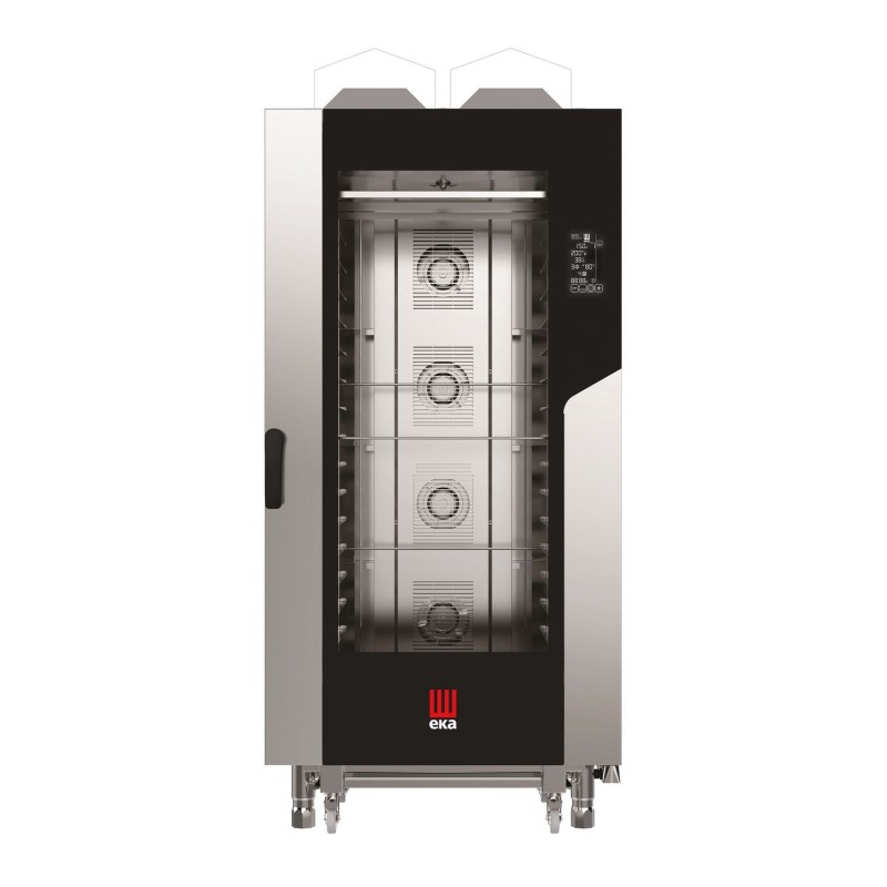 Konvekcinė garų krosnelė „Millennial Black Mask Bakery“, 16 × 600 × 400 mm – su elektroniniu valdymu, dujinė, Tecnoeka, 230V/...