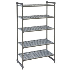 Stelažas sandėliavimui Camshelving Basics Plus iš kompozitinės medžiagos su 4 vėdinamomis lentynomis, Cambro, Camshelving, 91...