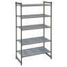 Stelažas sandėliavimui Camshelving Basics Plus iš kompozitinės medžiagos su 4 vėdinamomis lentynomis, Cambro, Camshelving, 91...